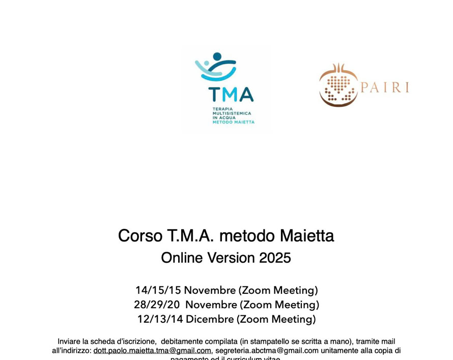 Scehda di iscrizione al corso TMA metodo Maietta online sincrono